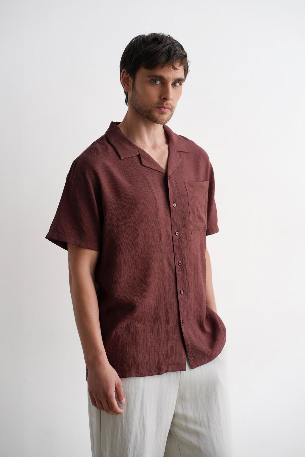 Burgundy Riviera Textured Shirt