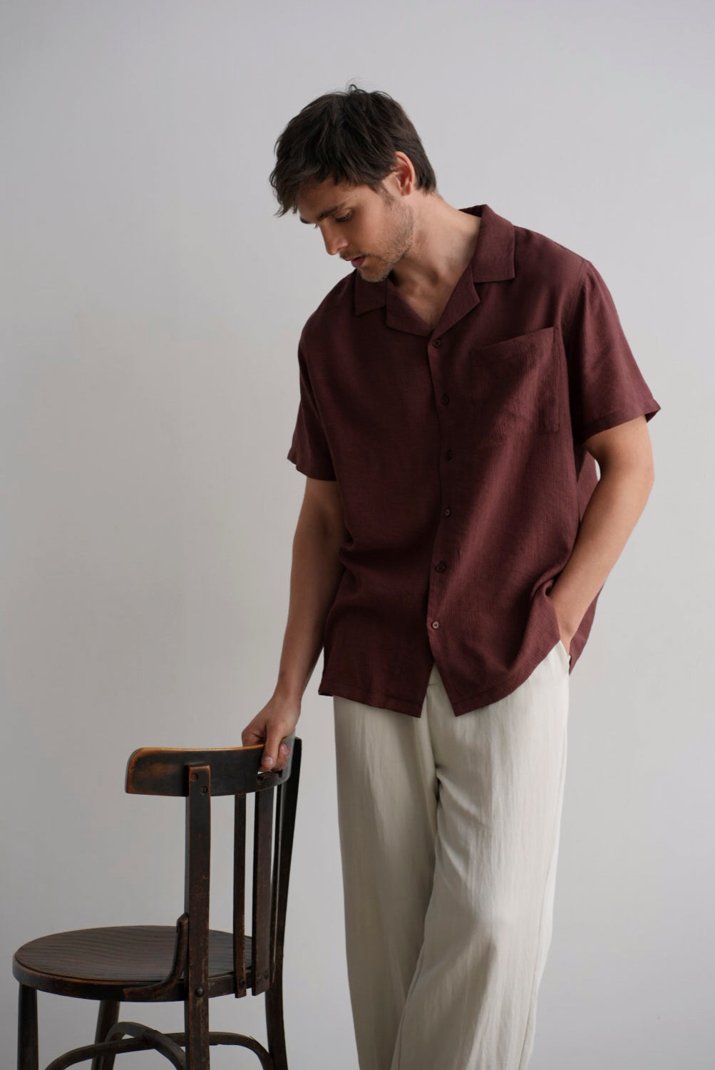 Burgundy Riviera Textured Shirt
