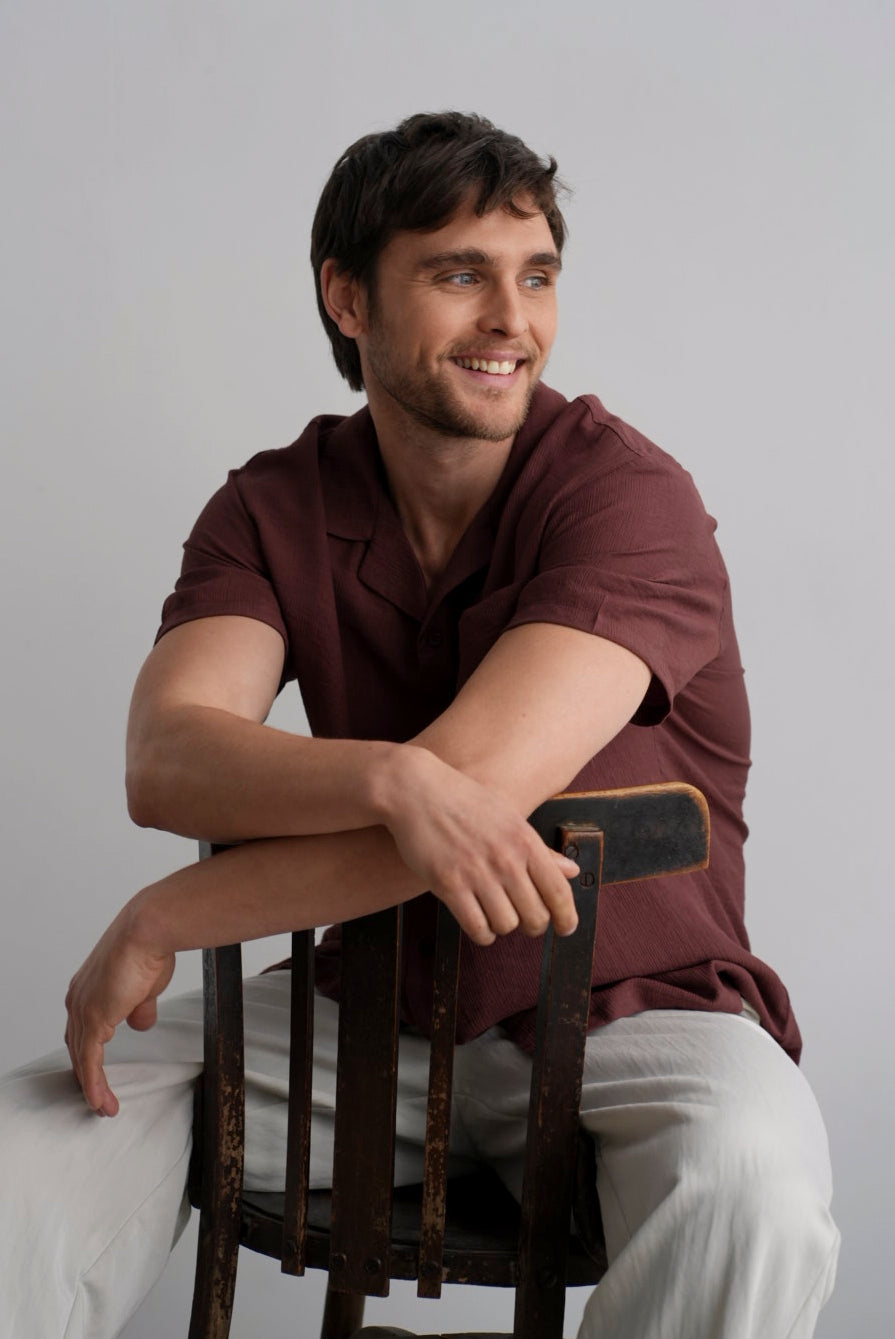 Burgundy Riviera Textured Shirt